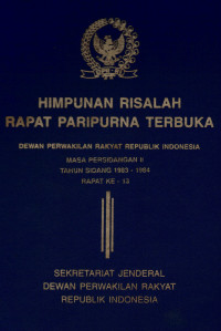 Himpunan risalah rapat pleno terbuka DPR RI tahun 1975/1976 rapat ke- 1 s/d 12