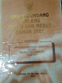 Undang undang tentang paten dan merek tahun 2001