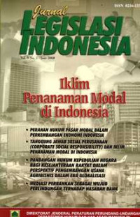 Jurnal legislasi Indonesia: Iklim penanaman modal di Indonesia