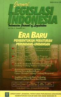 Jurnal Legislasi Indonesia = Indonesia Journal of Legislation: Era baru pembentukan peraturan perundang-undangan