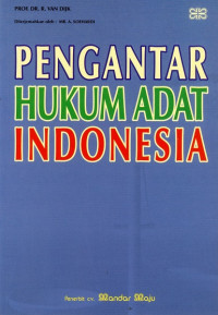 Pengantar Hukum Adat Indonesia