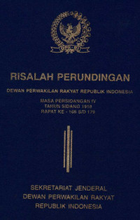 Himpunan risalah perundingan DPR RI tahun sidang 1958 rapat ke-166 s/d 179