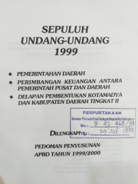 Sepuluh Undang-undang 1999