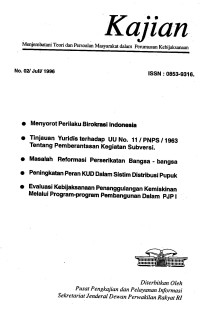 Evaluasi Kebijaksanaan Penanggulangan Kemiskinan Melalui Program-Program Pembangunan dalam PJPI