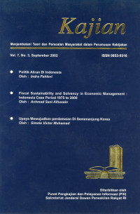 Fiscal sustainability and solvency in economic management: Indonesia case period 1975 to 2000