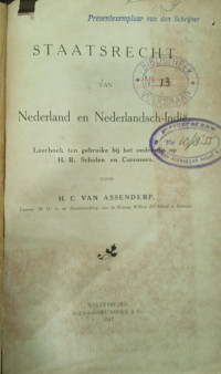 Staatsrecht van Nederland en Nederlandsch-Indië