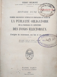 Histoire d'une Loi - La Publicité obligatoire des Fonds-Electoraux