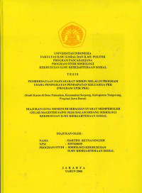 Pemberdayaan Masyarakat Miskin melalui Program Usaha Peningkatan Pendapatan Keluarga PKK (Program UP2K PKK) (Studi Kasus di Desa Pakualam, Kecamatan Serpong, Kabupaten Tangerang, Propinsi Jawa Barat)
