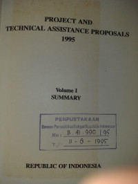 Project and Technical Assistance Proposals 1995 Vol. I: Summary