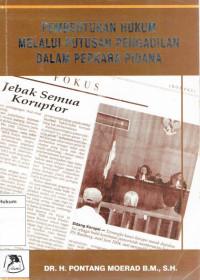 Pembentukan hukum melalui putusan pengadilan dalam perkara pidana