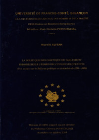 La Politique Diplomatique du Parlement Indonésien à l'égard de l'Union Européenne