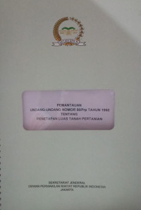 Pemantauan Undang-Undang Nomor 56/prp Tahun 1960 Tentang penetapan luas tanah pertanian