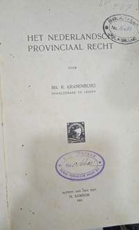 Het Nederlandsch Provinciaal Recht