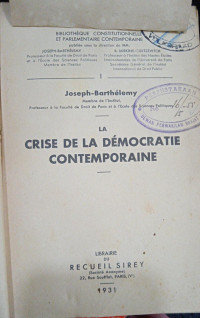 La Crise de la Démocratie Contemporaine