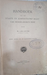 Handboek van het Staats en Administratief Recht van Nederlandsh Indie