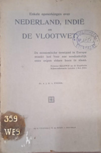 Enkele opmerkingen over Nederland, Indië en De Vlootwet