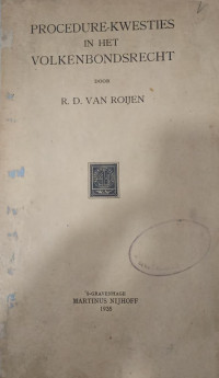 Procedure-Kwesties in het Volkenbondsrecht