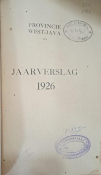 Provincie West-Java Jaarverslag 1926