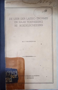 De Leer der Laesio Enorms en Haar Toepaasing bij Boedelscheiding