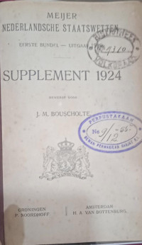 Meijer Nederlandsche Staatswetten: Supplement 1924