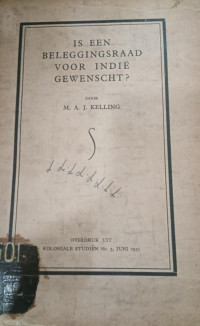 Is Een Beleggingsraad voor Indië Gewenscht?