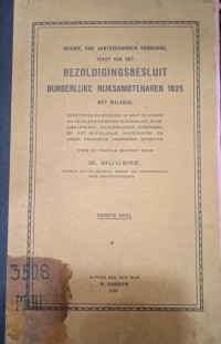 Bezoldigingsbesluit Burgerlijke Rijksambtenaren 1925 met Bijlagen