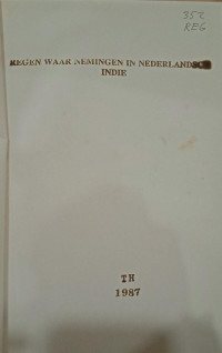 Regenwaarnemingen In Nederlandsch- Indie