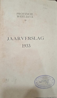 Provincie West-Java Jaarverslag 1933