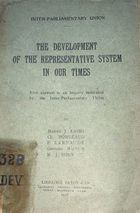 The Development of the Representative System in Our Times