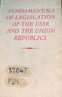 Fundamentals of Legislation of the USSR and the Union Republics