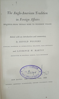 The Anglo-American Tradition in Foreign Affairs