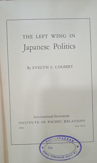 The Left Wing in Japanese Politics
