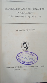 Federalism and Regionalism in Germany