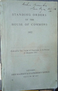Standing Orders of the House of Common