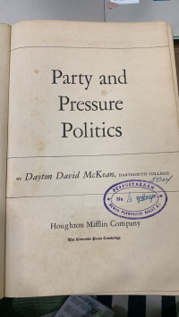 Party and Pressure Politics
