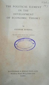 The Political Element in the Development of Economic Theory