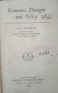 Economic Thought and Policy