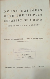 Doing Business with the People's Republic of China