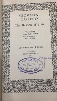 The Reason of State & The Greatness of Cities