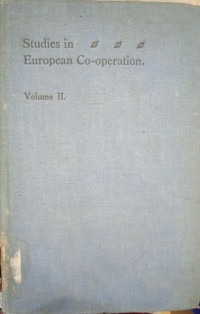 Studies in European Co-operation