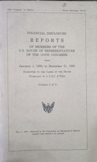 Financial Discourse Reports of Members of the U.S. House of Representatives of the 100th Congress