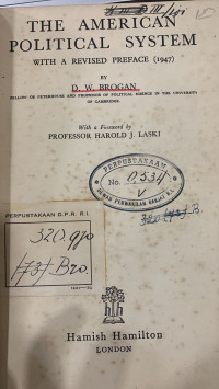 The American Political System with A Revised Preface