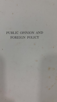 Public Opinion and Foreign Policy