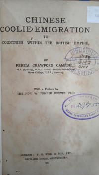 Chinese Coolie Emigration