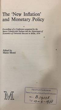 The 'New Inflation' and Monetary Policy