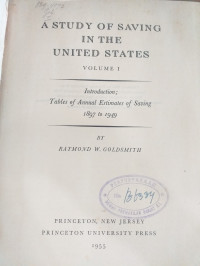 A Study of Saving in the United States