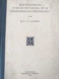 Beschouwingen Over De Wetgeving Op De Verzekeringsovereenkomst