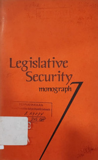 Image of Legislative Security Monograph 7