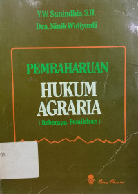 Image of Pembaharuan hukum agraria (beberapa pemikiran)