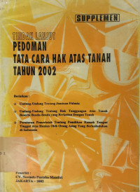 Image of Tindak Lanjut Pedoman Tata Cara Hak Atas Tanah 2002